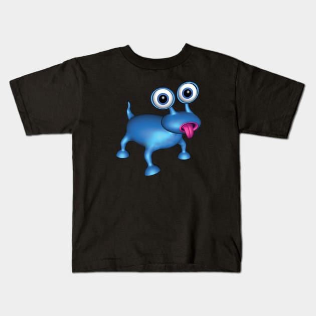 Blue Dog Kids T-Shirt by Garetha01